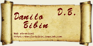 Danilo Bibin vizit kartica